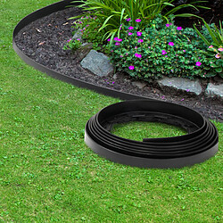 Idmarket Bordurette de jardin flexible 10 M noire hauteur 5 CM + 30 piquets 