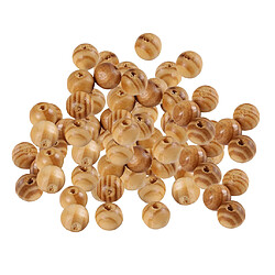 50pieces naturel rond en bois spacer perle bricolage fabrication de bijoux brun 10mm