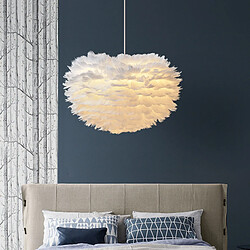 Stoex Lustre D'Intérieur Moderne Ø30CM Lampe À Suspension Romantique Nordique Suspension Luminaire en Plumes Blanches Pures E27