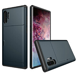 Wewoo Coque Rigide Étui de protection blindé antichoc avec emplacement pour carte Galaxy Note 10 Pro bleu marine