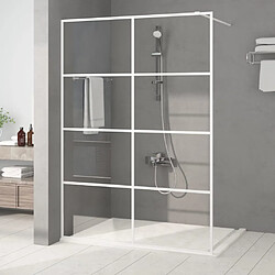 vidaXL Paroi de douche Blanc 140x195 cm Verre ESG transparent