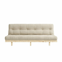 Inside 75 Banquette convertible futon LEAN pin coloris beige couchage 130x190 cm.