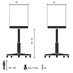 Acheter Tabouret / Aide à la position debout BALANCE SIT II W Tissu blanc / gris hjh OFFICE