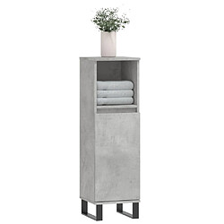 Avis Maison Chic Armoire de salle de bain,Meuble de rangement,Meuble haut gris béton 30x30x100 cm -GKD284942