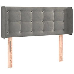 Maison Chic Tête de lit scandinave avec oreilles,meuble de chambre Gris clair 83x16x78/88 cm Velours -MN23310