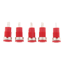 5pcs 4mm prise banane prise de sécurité du panneau de fixation du support de liaison borne 32a rouge