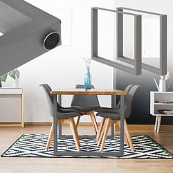 Ecd Germany 2x Pieds de table acier 80 x 72 cm gris châssis support de table rectangulaire