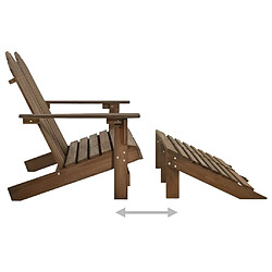 Maison Chic Chaise de jardin Adirondack 2 places et repose-pied Sapin Marron -MN80269 pas cher