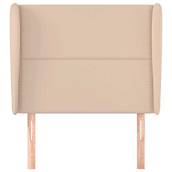 Avis Maison Chic Tête de lit moderne avec oreilles pour chambre - Décoration de lit Cappuccino 83x23x118/128cm Similicuir -MN95898