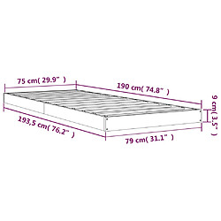 vidaXL Cadre de lit sans matelas 75x190 cm bois de pin massif pas cher