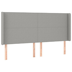 Maison Chic Tête de lit scandinave avec oreilles,meuble de chambre Gris clair 163x16x118/128 cm Tissu -MN16663