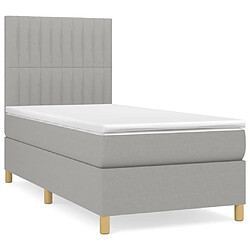 Maison Chic Lit Adulte - Lit simple Lit à sommier tapissier avec matelas moelleux - Meuble de Chambre - Gris clair 80x200 cm Tissu -MN66696