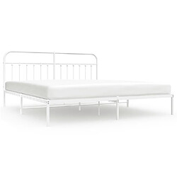 Maison Chic Lit adulte - Cadre de lit métal avec tête de lit,Structure du lit Contemporain pour chambre blanc 193x203 cm -MN74634