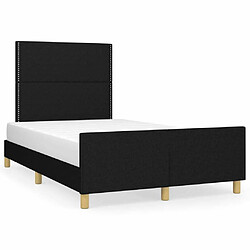 Maison Chic Cadre/structure de lit avec tête de lit pour adulte - Lit Moderne Chambre Noir 120x200 cm Tissu -MN43427