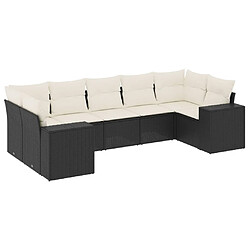 Maison Chic Salon de jardin 7 pcs avec coussins | Ensemble de Table et chaises | Mobilier d'Extérieur noir résine tressée -GKD92368