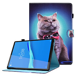 Etui en PU avec support et porte-cartes chat pour votre Lenovo Tab M10 TB-X605F