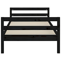 Acheter vidaXL Cadre de lit sans matelas noir 90x190 cm bois de pin massif