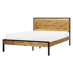 Beliani Lit double 140 x 200 cm bois clair ERVILLIERS