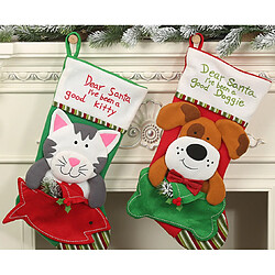 C231 2PCS Christmas Chien Cat Envelope Chaussettes Chaussettes de Noël Décorations à la maison Christmas Cadeau Cadeau Sac Pendentif