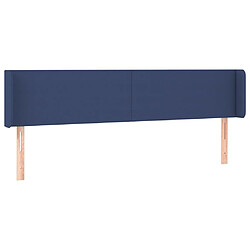 Maison Chic Tête de lit scandinave avec oreilles,meuble de chambre Bleu 183x16x78/88 cm Tissu -MN61691