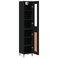 Avis vidaXL Buffet haut Noir 34,5x34x180 cm Bois d'ingénierie