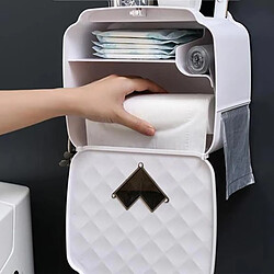 Universal Porte-papier toilette trou de toilette boîte à mouchoirs gratuit double plastique imperméable distributeur de papier toilette avec porte-téléphone | porte-papier (blanc) pas cher