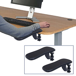 Mendler Lot de 2 repose-bras HWC-N75, pour bureau Support pour bras/poignets Repose-poignets Tablette ergonomique réglable