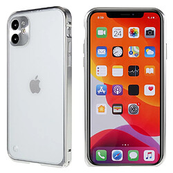 Coque en TPU + métal ultra-mince, anti-chute, anti-rayures, matte pour votre iPhone 11 6.1 pouces - argent