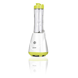 Smoothie Blender, mélangeur personnel avec 2 bouteilles de 600 ml, sans BPA, 250, Blanc/Vert, MPM, MBL-20