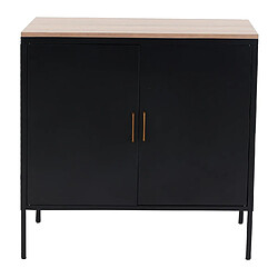 Avis Mendler Commode HWC-L84, Sideboard Armoire Buffet, 2 portes métal 90x90x40cm, mélaminé ~ noir