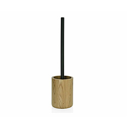 Brosse de salle de wc Alexandra House Living Noir Beige Acier inoxydable bois de chêne 10 x 39 x 10 cm