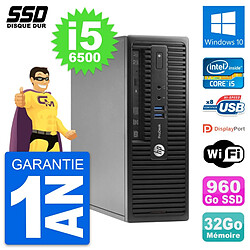 PC HP ProDesk 400 G3 SFF Intel Core i5-6500 RAM 32Go SSD 960Go Windows 10 Wifi - Occasion