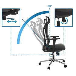 Chaise de bureau / chaise pivotante KAMIAK dossier en maille / assise en tissu noir hjh OFFICE