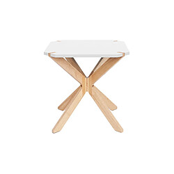 LEITMOTIV Table d'appoint scandinave en bois Miste - L. 60 x H. 40 cm - Blanc Leitmotiv - Table d'appoint scandinave en bois Miste - L. 60 x H. 40 cm - Blanc - Scandinave