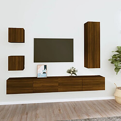 vidaXL Ensemble de meubles TV 5 pcs Chêne marron Bois d'ingénierie