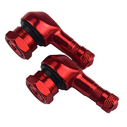 2 Paire de Adaptateur Extension de Valve 90° Universel Accessoires de Modification pour Moto Vélo Noire et Rouge pas cher