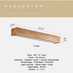 Acheter Universal 8W Escalier Passage Applique en bois massif Chambre à coucher Lampe de chevet LED Salle de bains Miroir Lampe en bois (lumière chaude)