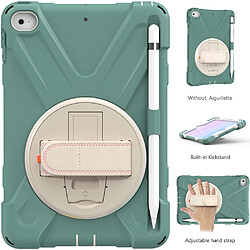 Coque en TPU + Silicone avec béquille pivotante et porte-stylo vert foncé pour votre Apple iPad Mini 4/Mini (2019) 7.9 pouces