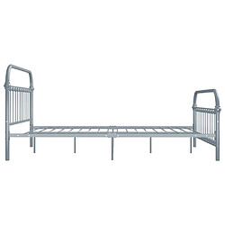 Avis vidaXL Cadre de lit sans matelas gris métal 120x200 cm