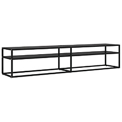 Maison Chic Meuble TV scandinave - Banc TV pour salon noir 200x40x40,5 cm verre trempé -MN79896