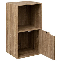 ETAGERE 2 CASES NAT MIX N DOOR-L34,4xP32xH67,6cm+FIVE Simplysmart