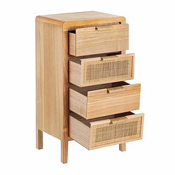 Avis BigBuy Home Table de Nuit HONEY Naturel Bois de paulownia Bois MDF 40 x 30 x 77,5 cm