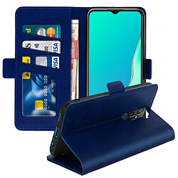 Avizar Étui Oppo A9 2020 et A5 2020 Housse Folio Porte-carte Fonction Support bleu nuit