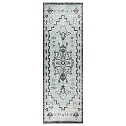 vidaXL Tapis à tissage plat d'extérieur 80x250 cm Vert et gris