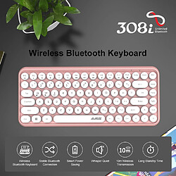 Universal Clavier sans fil à deux modes 308i, clavier circulaire à 84 touches Bluetooth pour/IOS/| clavier (rose)