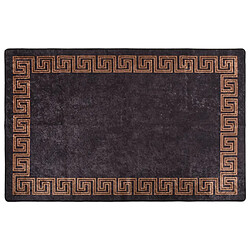 vidaXL Tapis lavable antidérapant 160x230 cm noir et doré