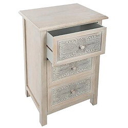 Pegane Commode en MDF de 3 tiroirs coloris chêne - Dim : L.48 x l.34 x H.80 cm