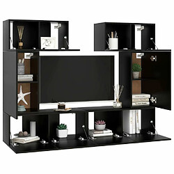 Avis Maison Chic Ensemble de meubles TV 6 pcs | Banc TV Moderne pour salon | Meuble de Rangement - Noir Aggloméré -MN14335