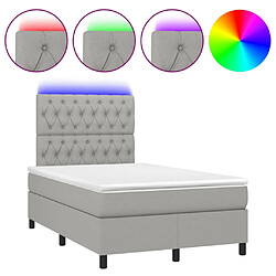 Maison Chic Lit adulte- Lit + matelas + LED,Sommier à lattes de lit matelas LED gris clair 120x190 cm tissu -GKD67460