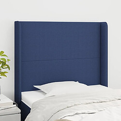 Maison Chic Tête de lit scandinave avec oreilles,meuble de chambre Bleu 93x16x118/128 cm Tissu -MN60825